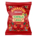 KUKURIČNÉ CHIPS ROLKY S PRÍCHUŤOU RAJČINKY, BEZLEPKOVÉ BIO 100 g - AMAI