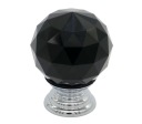Krištáľový nábytkový gombík, krištáľový chróm, čierny Fi30mm H-41mm - GKS003 AMIX