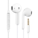 SLÚCHADLÁ DO UŠÍ S MIKROFÓNOM BIELY 3,5 mm KONEKTOR