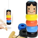 DREVENÁ HRAČKA PYRAMIDA S HRAČKAMI KLADIVO MONTESSORI BLOCKS