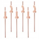 Slamky na pitie nápojov Penis Rose Gold Bachelorette Birthday 10pcs