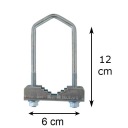 Anténna svorka, veľký pozinkovaný držiak, 12 cm