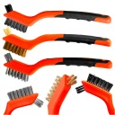 Súprava drôtených kief 180 mm mosadz nylon nehrdzavejúca oceľ 3 ks