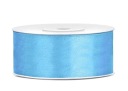 Saténová stuha - PartyDeco - modrá 25 mm x 25 m
