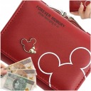 Dámska peňaženka Small Mickey WALLET Červená na karty Priestranná kožená myš