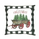 Vianočná obliečka na vankúš Santa's Wagon