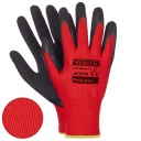 Červené LATEXové ochranné pracovné rukavice, stavebné rukavice, veľkosť 10