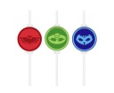 Papierové tuby (slamky) s medailónom PJ Masks, 4 ks KK