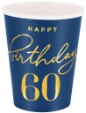 Happy Birthday cups 60th birthday 220ml 6 ks.