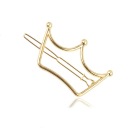 Zlatá sponka do vlasov, spona na korunku, kovová ozdobná spona