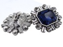 18mm Ozdobné gombíky 1ks STRIEBORNÉ zirkóny NAVY OZ75 18643
