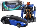 Robotické auto 2v1 Bugatti s modrými svetelnými efektmi