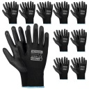 10X RUKAVICE PRACOVNÉ RUKAVICE SILNÉ UNIVERZÁLNE PoliBlack 9/L