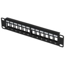 Patchpanelový panel RACK 10'' 1U 12 keystone prázdny