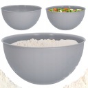 Šalátová misa, plastové kuchynské misy, 6l, veľká, šedá, okrúhla, Ø28 cm