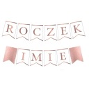 BANNER girlanda 1.narodeniny ROK + MENO RUŽOVÉ ZLATÉ