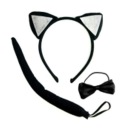 sexi set čelenka CAT, čierne UŠI, motýlik, CHVOST