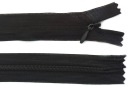 65 cm skrytý špirálový zips, nerozopínateľný, čierny