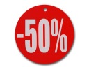 ŠTÍTOK -50% KRUHOVÝ KRUH 9CM VÝPREDAJ DOSKY
