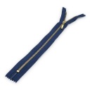 Ozdobný zips, tenký, tmavomodrý, 35 cm