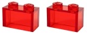 LEGO Brick 1x2 Trans Red 3065 6244905 - 2 ks