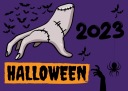 HALLOWEENSKÝ BANNER PLAGÁT Ručný stredový vzor