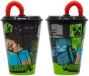MINECRAFT pohár so slamkou BPA FREE 430ml