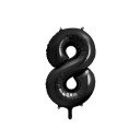 Fóliový balón 86cm číslo 8, čierny narodeninový