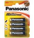 BATÉRIE Panasonic AA R6 LR6 Alkalický blister 4 kusy SET