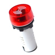 Červená LED kontrolka s bzučiakom 230V - AD26B-22MJ