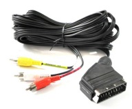 EURO SCART zástrčka/3x RCA cinch kábel 1,5m (0473)