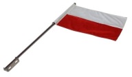 Poľská vlajka na stožiari motocykla