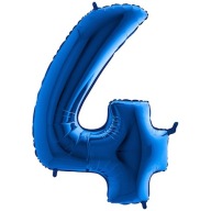 BALÓN 100CM MODRÉ ČÍSLO 4