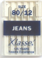 STROJOVÉ IHLY do JEANS veľkosť 80 - 5 ks - Klasse