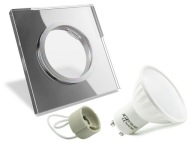 SET SKLENENÉ STROPNÉ SVIETIDLÁ + GU10 5W LED WW