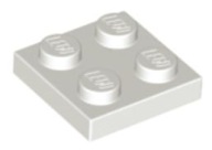 LEGO TANIER 2X2 BIELY Č. 3022 - PRE 10 KS