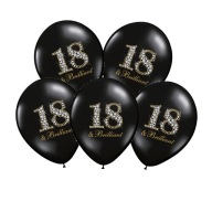 Balóny k 18. narodeninám Brilliant Black - 6 ks
