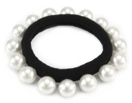 VLASY GUMBER GLAMOUR WRAP S BIELYMI PERLAMI