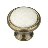 Nábytok Rukoväť Gombík PORCELÁNOVÝ MRAMOR STARÝ ZLATÝ