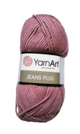 100g bavlnená akrylová priadza Jeans Plus 65 ružová