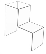 SCHODISKO VÝSTAVNÝ STOJAN 10cm 2 STUPNE z PLEXI
