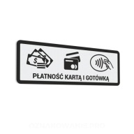 Platba kartou a hotovosťou - nálepka 5x15