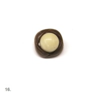 16.PLASTOVÉ GOMBÍKY NA NOŽIČKU _ HNEDÉ, 13mm _ 1 ks.