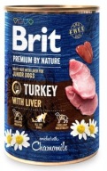 Krmivo Brit Premium By Nature Morčacie a pečeňové mokré krmivo pre psov 400 g