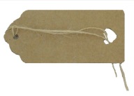 Štítky so šnúrkou 90 x 40 mm, béžové, 2 ks