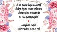 Etikety nálepky na svadobnú tortu 20 ks