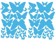 Nálepky na stenu BUTTERFLY - 56 ks - svetlomodré