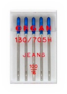 Organ 130/705H Jeans 100 poloploché strojové ihly
