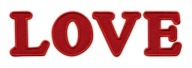 Nášivka LOVE - nápis - Milujem ťa, láska, VÝŠIVKA