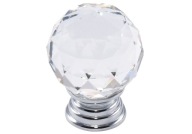 Krištáľový nábytkový gombík, krištáľový chróm Fi 35 mm H-43 mm - GKS003 AMIX